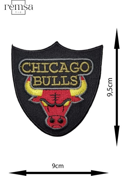 Ütü ile Yapışan Arma - Yama - Patch - Chicago Bulls Modeli (9cm x 9,5cm)