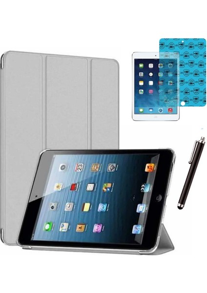 Apple iPad Mini 2 / Mini 3 Uyumlu Smart Cover Tablet Kılıfı Ekran Koruyucu Kalem Set