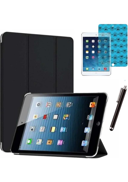 Apple iPad Mini 2 / Mini 3 Uyumlu Smart Cover Tablet Kılıfı Ekran Koruyucu Kalem Set