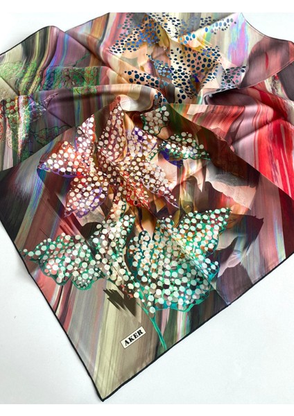 Tivil İpek Eşarp 8542713 - 911 - 48214 Yeşil Karışık Desen