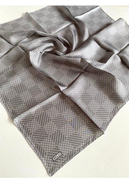 Tivil İpek Eşarp 4104 - 60 Gri Karışık Desen