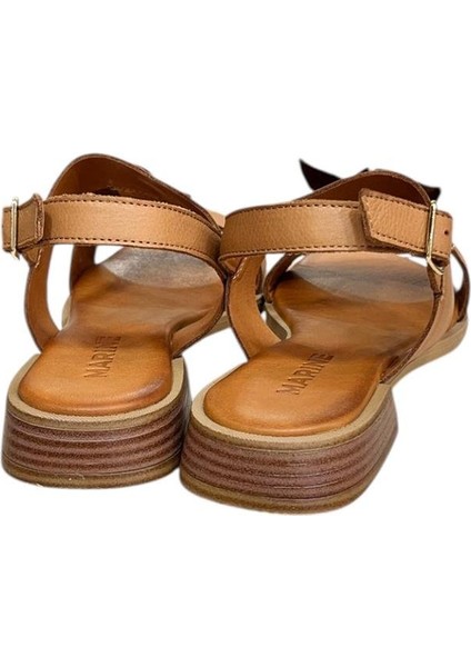 Taba Hakiki Deri Çift Bantlı Yumuşak Taban Comfort Sandalet modelleri