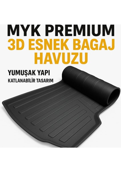 Volkswagen Tiguan 2024+ Üst Kademe Myk 3D Premium Yumuşak Bagaj Havuzu