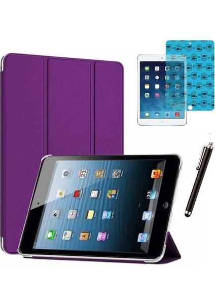 Apple iPad Mini 2 / Mini 3 Uyumlu Smart Cover Tablet Kılıfı Ekran Koruyucu Kalem Set