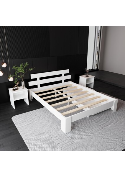 2 Çekmeceli Lotus Mdf Karyola | Çift Kişilik Yatak Uyumlu, Kolay Kurulum modelleri