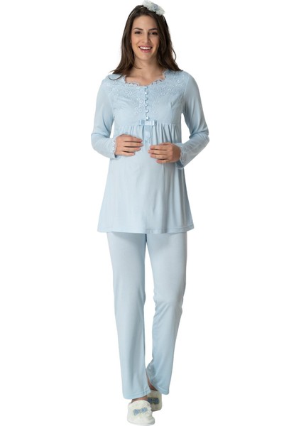 Mecit 1924 Mavi Dört Parça Hamile Lohusa Set fiyatları