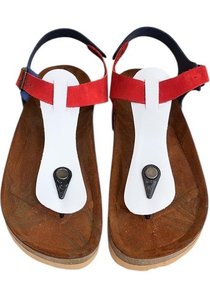 Beyaz Multi Hakiki Deri Parmak Arası Mantar Taban Tokalı Sandalet fiyatları