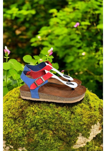 Beyaz Multi Hakiki Deri Parmak Arası Mantar Taban Tokalı Sandalet fırsatları