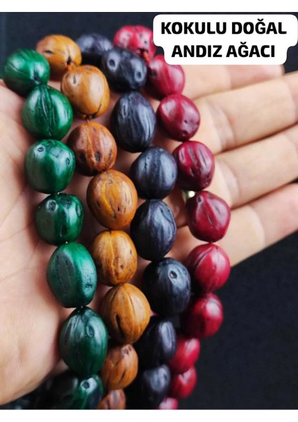 4'lü Doğal Kokulu Andız Ağacı Tesbih Hediyelik Aksesuar Bijuteri Tesbih