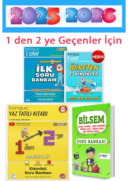 1 Den 2 Ye Hazırlık Kitabı 1. Sınıf Tüm Dersler Soru Bankası Seti
