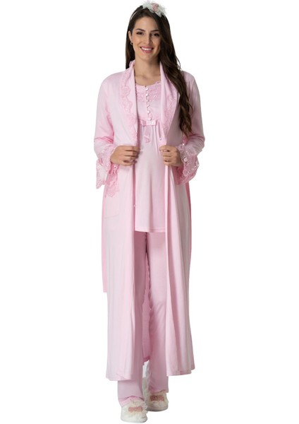 Mecit 1924 Pembe Dört Parça Hamile Lohusa Set