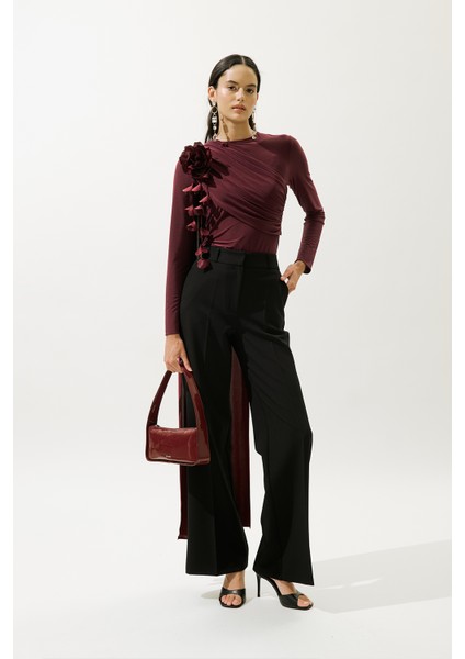 Pelerin Detaylı Bluz Bordo fiyatları