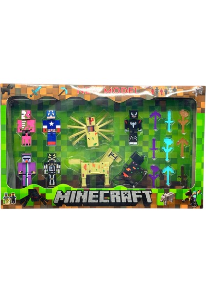 Minecraft 17 Parça 8 Figürlü Oyuncak Set