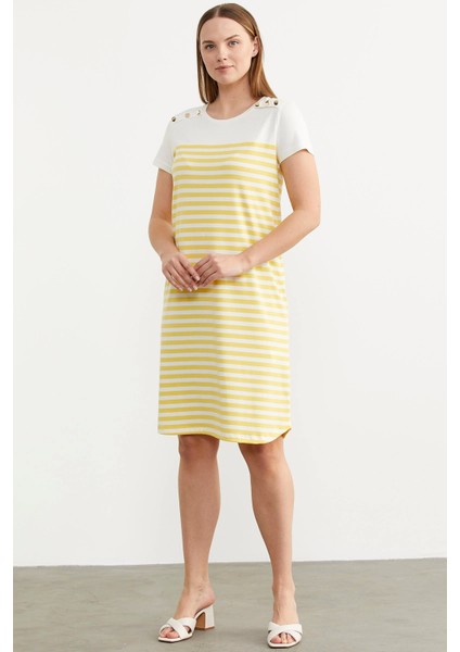 Sementa 77482 Düğme Detaylı Çizgili Penye Elbise fiyatları