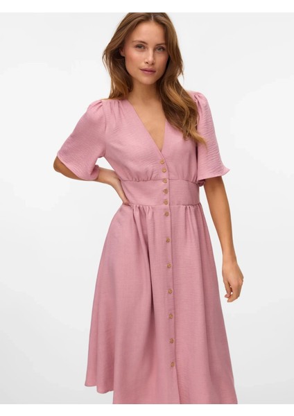 Vero Moda 10304133 Kadin Elbise - Gul Kurusu