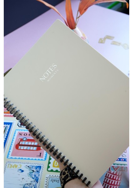 Sylcon Spiralli Defter.pp Kapak. 80 Gr. Ivory, 60 YAP.179X252 mm .düz.bej