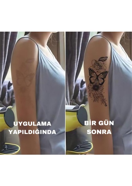1 Ay Kalıcı Pati Minimal Bilek Vucut Için Geçici Dövme