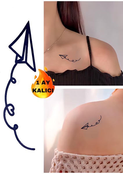 1 Ay Kalıcı Uçurtma Minimal Bilek Vucut Için Geçici Dövme
