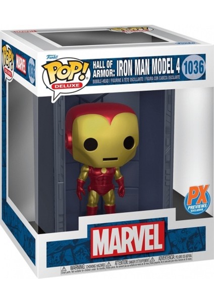Pop! Deluxe: Marvel Hall Of Armor: Iron Man Model 4 (Metallic) (Px Previews Exclusive) #1036 modelleri