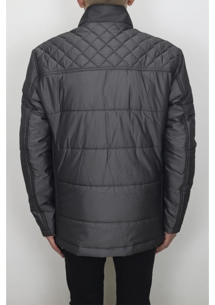 Fistan Store Erkek Hakim Yaka Normal Kalıp Fermuar ve Çıtçıt Kapamalı Kışlık Mont modelleri