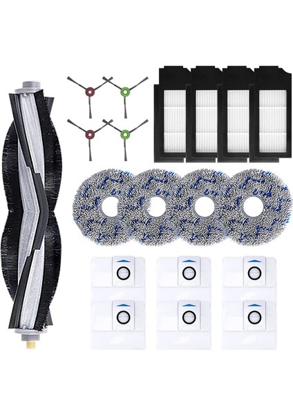 Ecovacs X1 Omni Turbo Vakum Robotu Aksesuarları Yedek Parçaları Ana Fırça Silindiri Yan Fırça Filtre Paspas Pedleri Toz Torbası (Yurt Dışından)