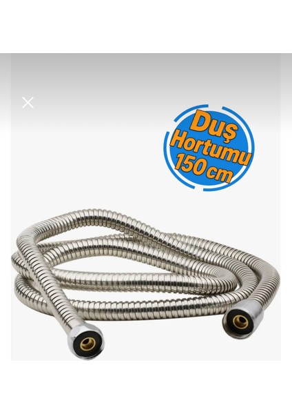Duş Hortumu Çelik Örgülü Banyo Spiral Hortumu 150 cm