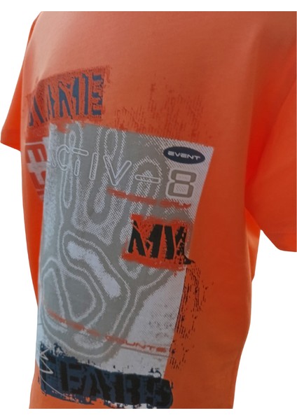Erkek Çocuk Dijital Kabartma Baskılı Turuncu %100 Pamuk T-Shirt 9-10 Yaş Turuncu modelleri