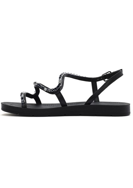 Kadın Siyah Taşlı Sandalet 25SFE464114 fiyatları