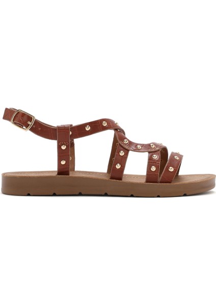 Kadın Taba Kroko Sandalet 25SFE4642E3