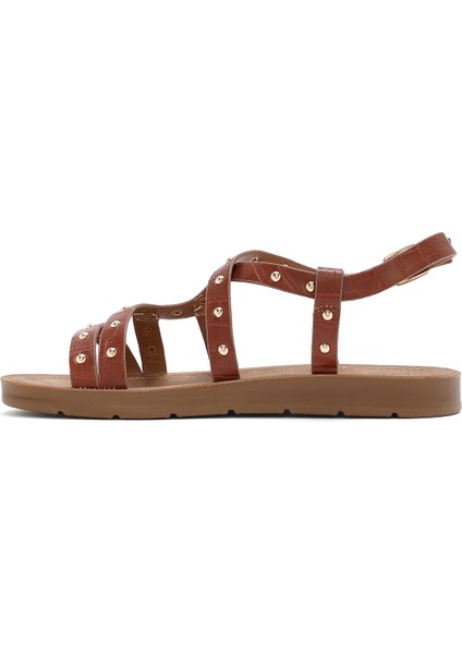 Kadın Taba Kroko Sandalet 25SFE4642E3