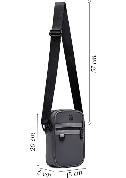 Erkek Gri Mini Kumaş Postacı Çantası 25SBD30116F