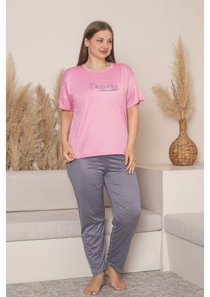 Büyük Beden Milan Bambu Kısa Kollu Likralı Penye Pijama Takımı fiyatları