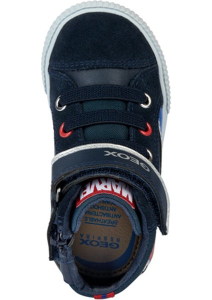 Erkek Bebek Lacivert Spider Man Bantlı Desenli Deri Sneaker B36A7D08554C4226