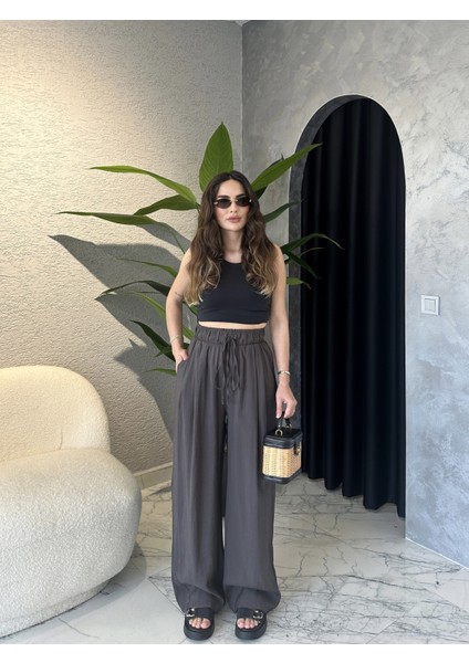 Tencel Modal Kumaş Pileli Dökümlü Pantolon