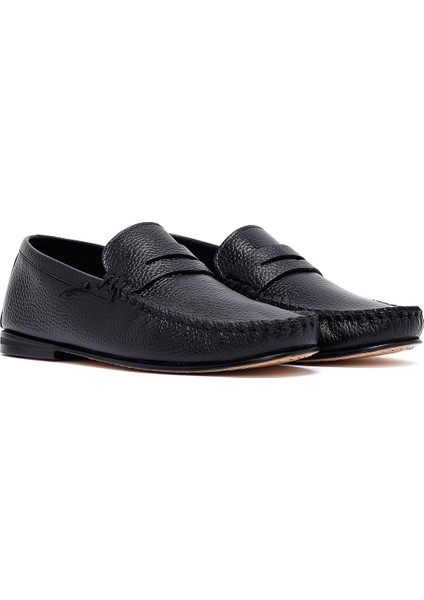 Erkek Siyah Deri Loafer 25SFD6028FT