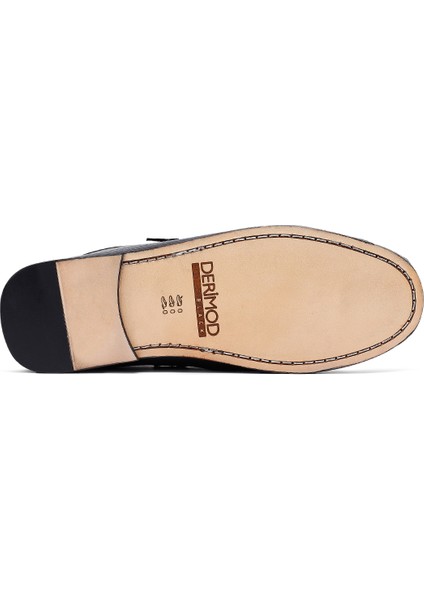 Erkek Siyah Deri Loafer 25SFD6028FT