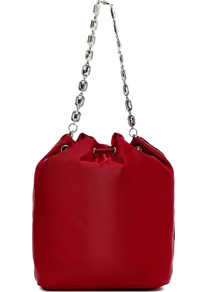 Kadın Kırmızı Taşlı Kumaş Omuz Çantası 25SBD27406F fırsatları