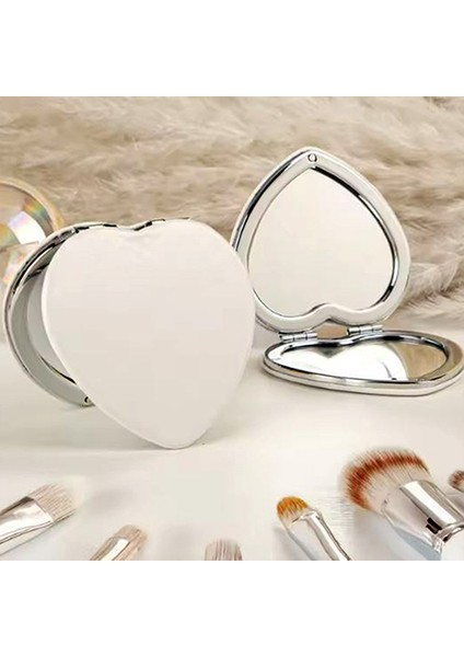 Kişiye Özel İsimli Makeup Baskılı Kalp Deri Ayna Çanta, Cep ve Makyaj Aynası indirimleri