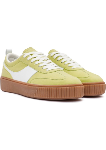 Acbc x Derimod Kadın Sarı Bağcıklı Süet Sneaker 25SFD435210