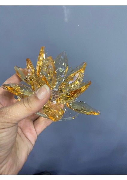 Seta Kristal Cam Lotus Mumluk Amber 15*15*7,5cm fırsatları