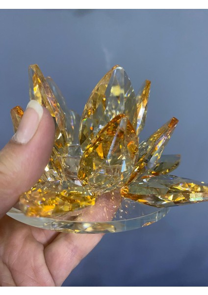 Seta Kristal Cam Lotus Mumluk Amber 15*15*7,5cm indirimleri