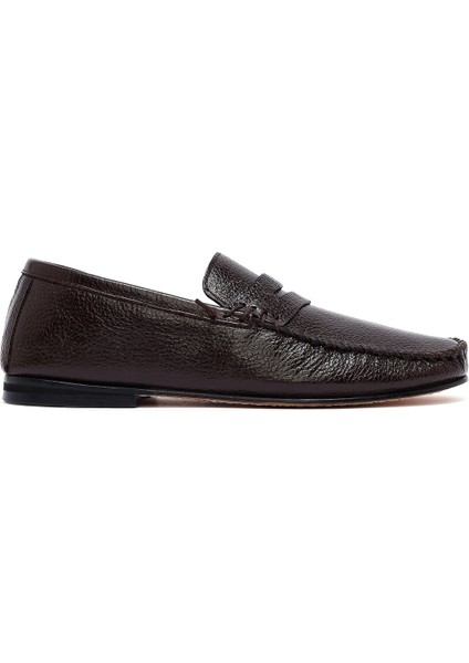 Erkek Kahverengi Deri Loafer 25SFD6028FT