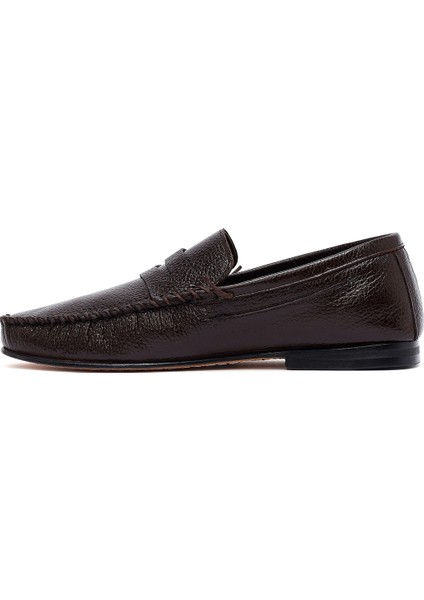 Erkek Kahverengi Deri Loafer 25SFD6028FT