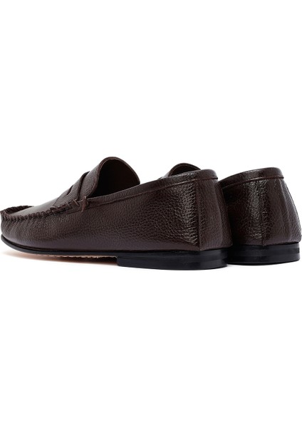 Erkek Kahverengi Deri Loafer 25SFD6028FT