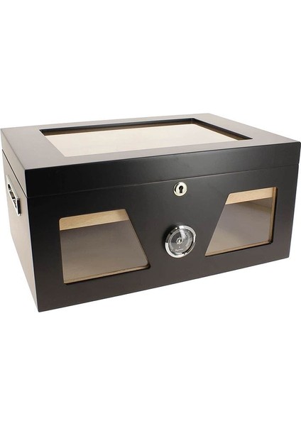 Siyah 2 Katlı Camlı Humidor Puro Kutusu RC21 modelleri
