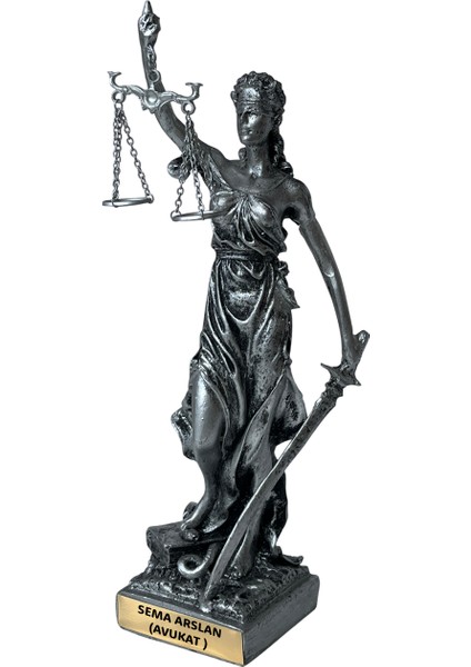 Adalet Heykeli | Themis Figürlü Kişiye Özel Hukuk Hediyesi – Avukat, Hâkim, Savcı Hediyelik Biblo
