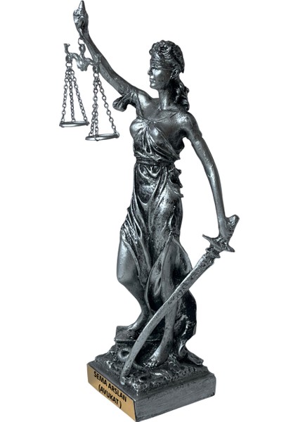 Adalet Heykeli | Themis Figürlü Kişiye Özel Hukuk Hediyesi – Avukat, Hâkim, Savcı Hediyelik Biblo