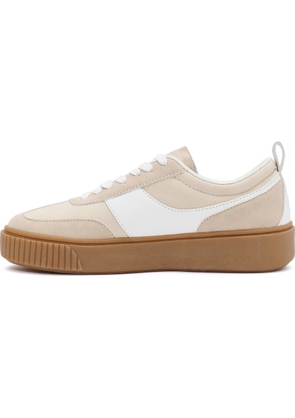 Acbc x Derimod Kadın Bej Bağcıklı Süet Sneaker 25SFD435210