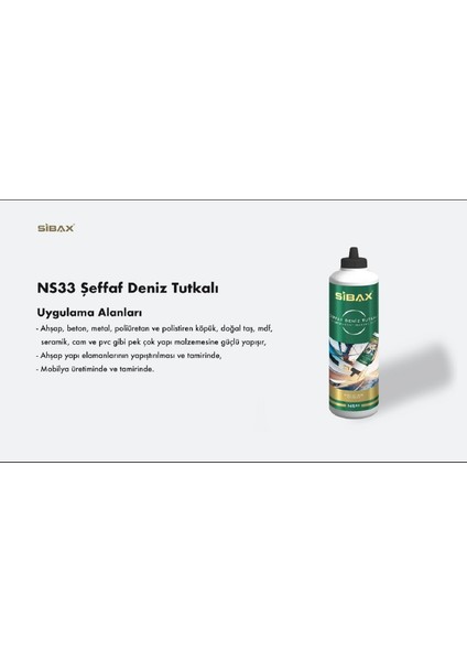 Şeffaf Deniz Tutkalı NS33 Transparent Marıne Glue 500 Gram