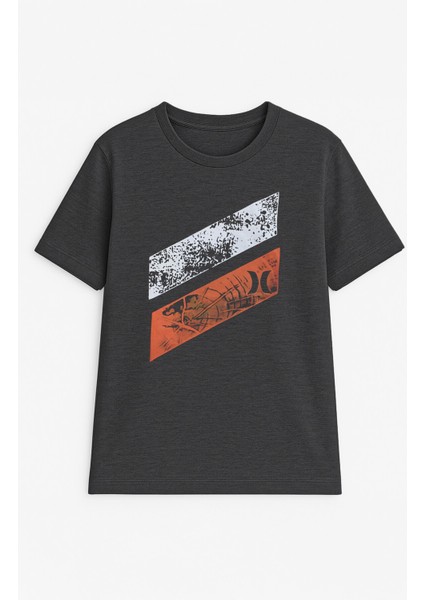 Erkek %100 Pamuk Bisiklet Yaka Baskılı T-Shirt